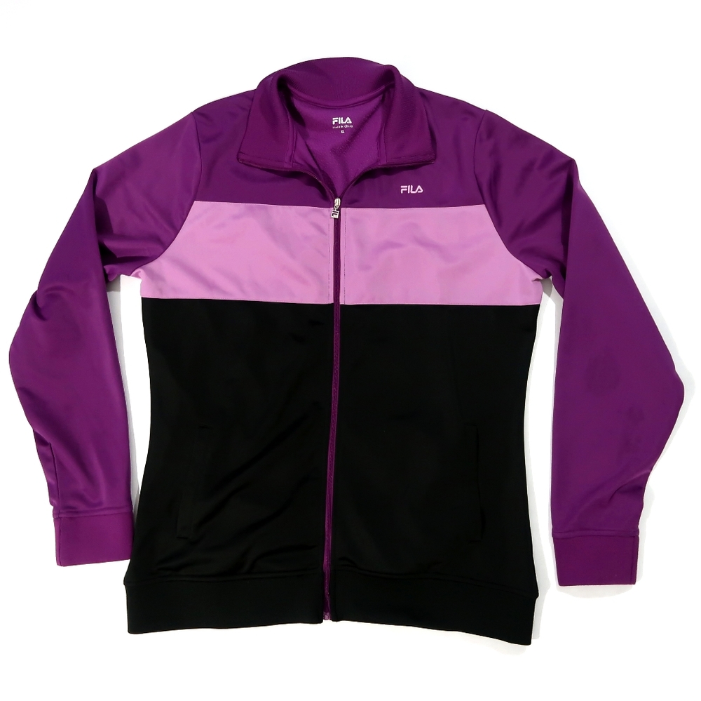 FILA Womens XL Purple Zip Up Track Jacket